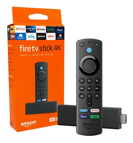 Imagen 1 de 2 de Amazon Fire TV Stick 4K 3.ª generación de voz 4K 8GB negro con 1.5GB de memoria RAM