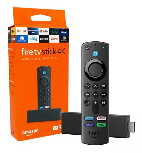 Fire TV Stick 4K 3.ª generación de voz 4K 8GB negro con 1.5GB de  memoria RAM