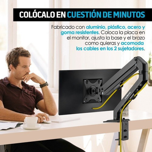 Suporte para monitor hidráulico Redlemon de até 27 polegadas, cor preta