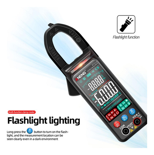 Pinza Amperimétrica Digital 6000 Cuentas, Negro
