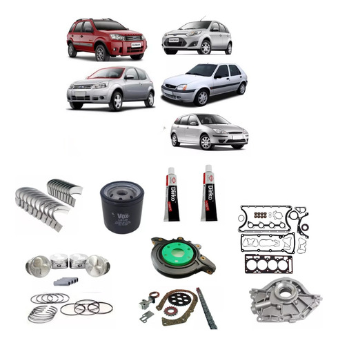 Kit Motor Pistão C/anéis Fiesta Ecosport 1.6 8v Zetec Flex