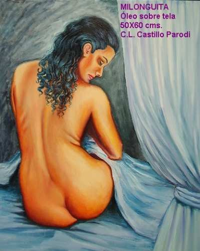 Desnudo Artistico Oleo Sobre Tela C.l. Castillo Parodi