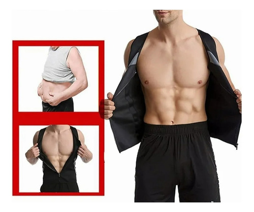 Chaleco Reductor Neopreno Efecto Sauna Reduce Abdomen Negro Xl
