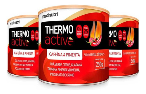 Kit 03 Thermo Active Lata 250g Frutas Cítricas Maxinutri