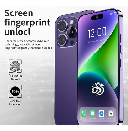 Smartphone I14 Promax Con Doble Sim, 7.3 Pulgadas, 6+128 Gb,