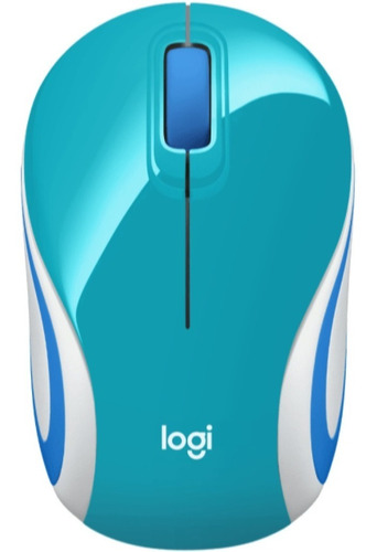 Mouse Inalámbrico Logitech M187 Verde Azulado Dongle Usb Pc