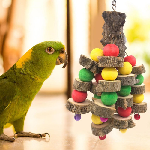 Aves De Madera Cockatiel Conure Soporte De Madera Loro