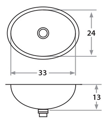 Imagen 2 de 3 de Bacha Ovalada Acero Inoxidable Mi Pileta 454 Lavatorio Baño