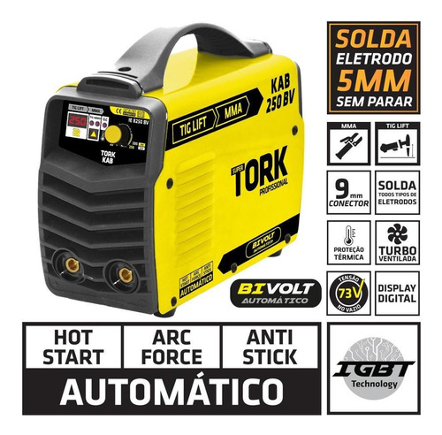 Máquina De Solda Inversora Kab250 Bivolt Ie-8250 Super Tork