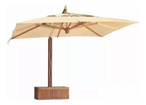 Ombrelone Lateral Giratório Com Floreira Madeira 2,50x2x50 Á Escolher Quadrado