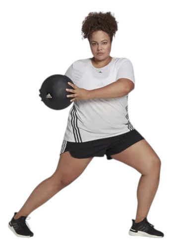 Short adidas Mujer Dama Pacer 3 Franjas Negro Entrenamiento