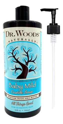 Dr. Woods Jabón Suave De Castilla Para Bebé Sin Perfume C.