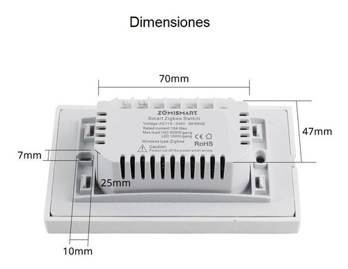 Imagen 6 de 7 de Zemismart Interruptor Inteligente Doble Sin Neutro Homekit