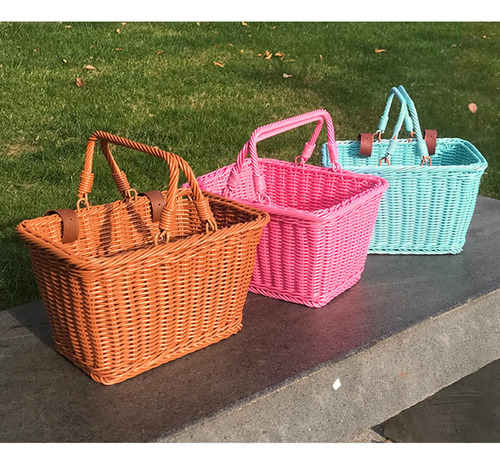 Cesta Para Bicicleta Para Niños, Cesta Con Asa Para Marrón