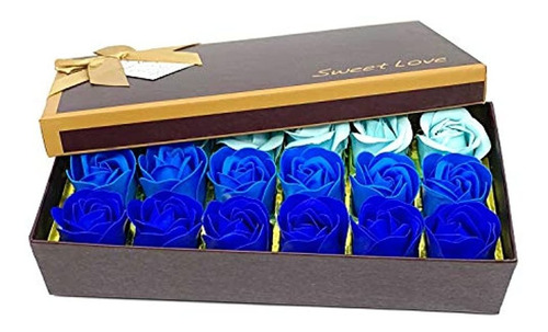 Jabón De Baño Con Aroma Floral, Pétalos De Rosas Azul