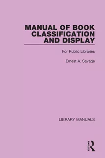 Libro Manual Of Book Classification And Display: For Publ...