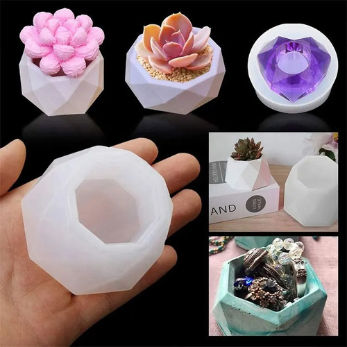 Molde De Silicona Para Macetas, Portavelas, Hielos Y Mas... Transparente
