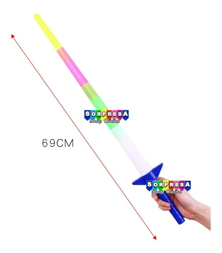 24 Espadas Sable Luz Led Retráctil Fiesta Cumple Piñata Bolo