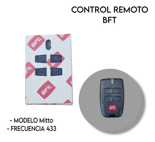 Control Remoto Bft Mitto 4 Canales Original Kit 5 Pz