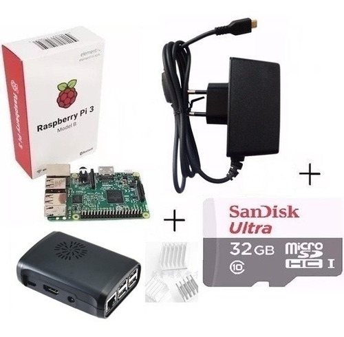 Kit 2 Raspberry Pi3 B +fonte  Case+sd 32gb+dissipador Com Nf