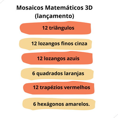 Mosaico 3d - Estudo De Figuras Geométricas - Mmp
