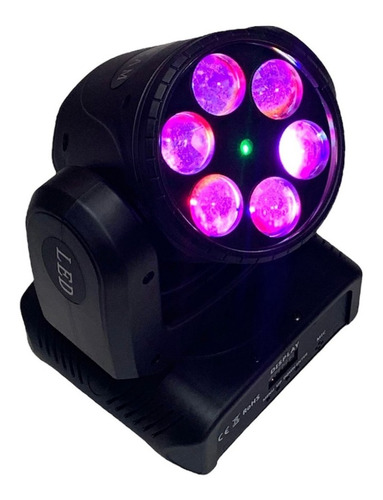 Cabezal Led Beam Gbr 6 Beam Mas Laser Verde 60 Mw 15 Ch Dmx