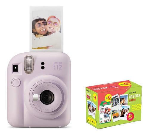 Câmera Instax Mini 12 + Filme De 60 - Kit Exclusivo - Lilás