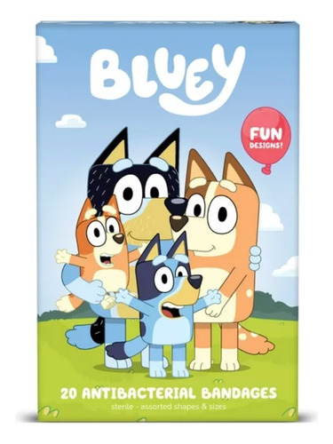 Pacote com 20 Curativos Bluey para Crianças com Desenho