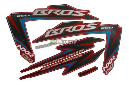 Kit Adesivo Jogo Faixa Moto Honda Bros 150 2012 Esd Vermelha