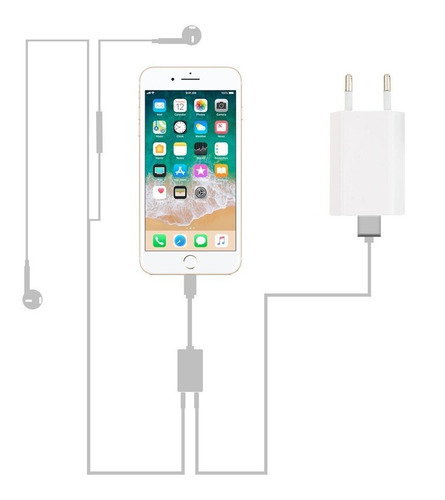 Adaptador Split Lightning Auriculares Y Carga iPhone Música®