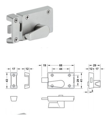 Imagen 3 de 4 de Cerrojo Libre-ocupado De Aplicar - Acero Inox Para Baño