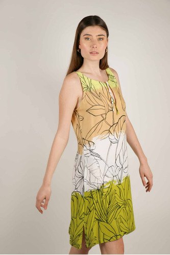 Vestido Escote Tajo Verde