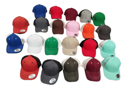 Paquete 10 Gorras Gabardina Para Bordar Con Red/malla Atrás