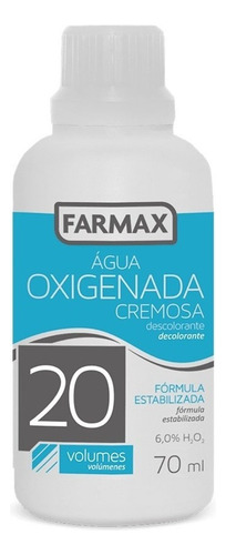 Agua Oxigenada Cremosa 20/30/40v Descolorante Farmax 70ml Tom 20V