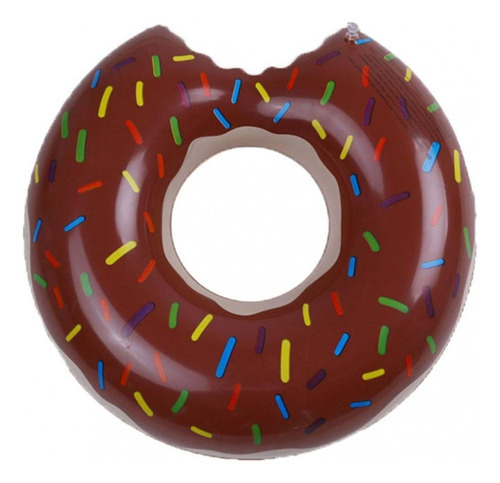 Bóia Donut Gigante 120cm Chocolate Piscina Praia Festa Verão