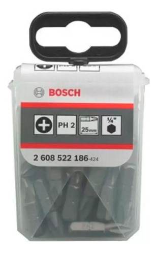 Bosch Punta Phillips 2x25mm 25 Unidades Caja Plastica