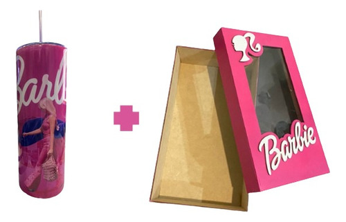 Barbie Termo Vaso Bote Tumbler 20 Oz Rosa Y Caja Para Regalo