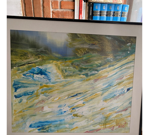 Cuadro Hugo C. Llobet 2012,tec Mixta S Tela,la Vida Fluye (Usado)
