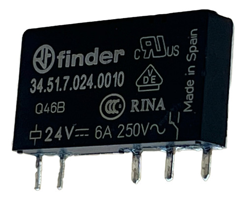34.51.7.024.0010 Relevador (24vdc) 6a Finder C/base Blanca