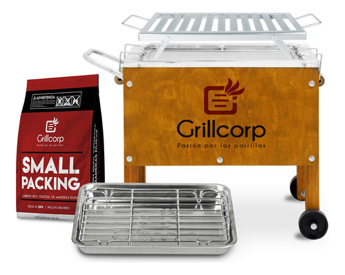 Caja China Chica + Parrilla Platinas + Carbón - Grillcorp