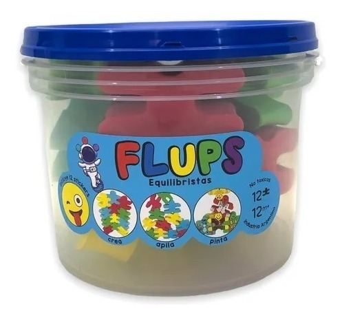 Balde Con 12 Equilibristas Grandes De Goma Eva Flups