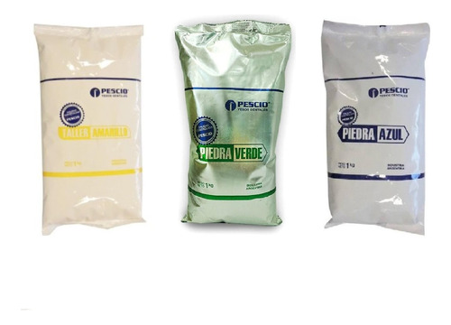 Pack 3 Bolsas Yeso Piedra Pescio X 1 Kg Dental Combinado