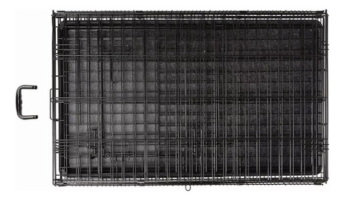 Pet King transportadora metálica plegable jaula perro mediana 77.5x48x55.5cm color Negro