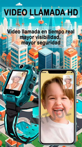 Smartwatch Niños 4g Gps Juegos Sos Video Llamadas Fotos Kids Silicona Silicona Verde Silicona