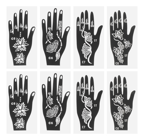 Pegatina De Tatuaje A Mano Con Forma De Flor En La Muñeca, 8