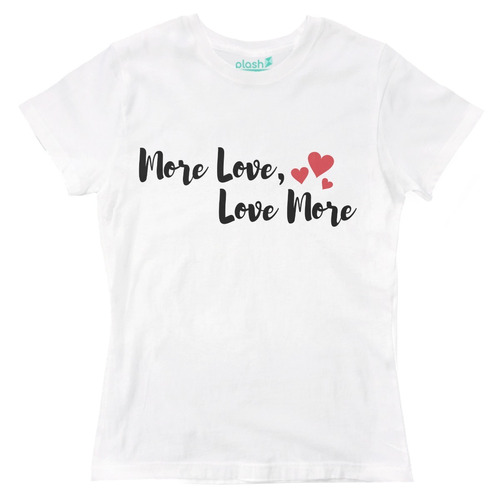 Playera Blanca Mujer More Love Ropa Varias Tallas Mc Oferta