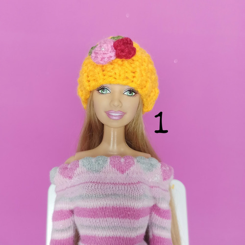 Imagen 2 de 9 de Gorros Accesorios Ropa Tejidos Talla Barbie Muñecas