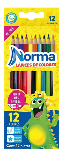 Norma Lapices De Colores Escolares Redondo 12 Piezas