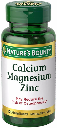 Calcio Magnecio Zinc Natures Bounty 100 Tabletas