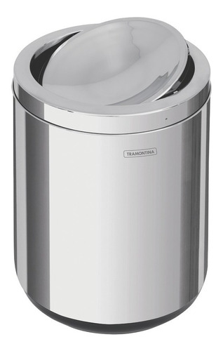 Cesto Tacho Basura Tapa Vaivén Acero Inox 10lts Tramontina